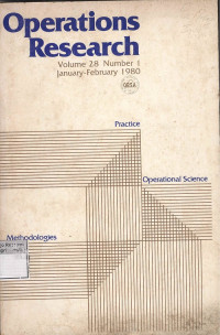 Operations research volume 28 number 3 Part II May June 1980