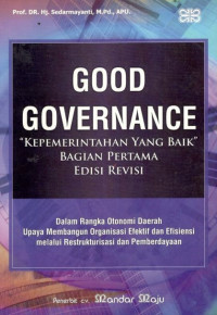 Good governance: kepemerintahan yang baik