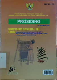 Prosiding simposium nasional HKI tema peningkatan pembangunan daerah melalui perlindungan dan pemanfaatan pengetahuan tradisional